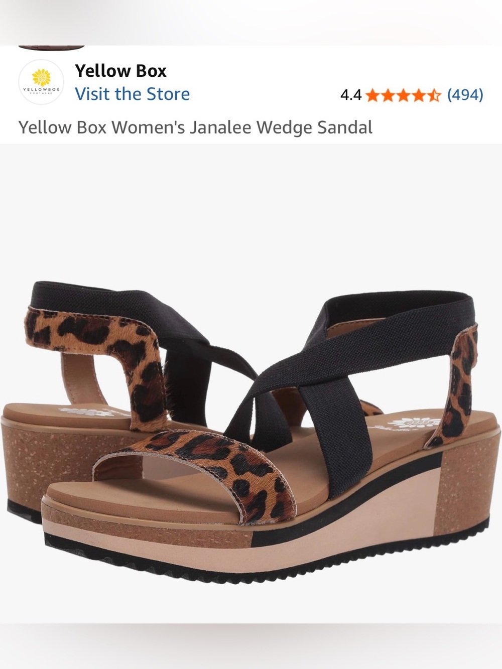 Yellow Box Janalee Leopard Print Platform Sandal New Without Tags - Picture 5 of 6